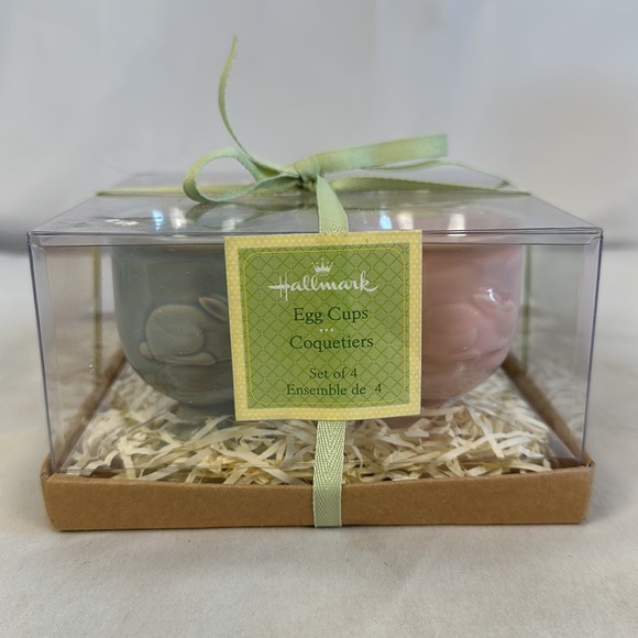 Vintage Hallmark Ceramic Decorative Egg Cup Holders. Set of Four. 1990 NIB - Picture 2 of 9